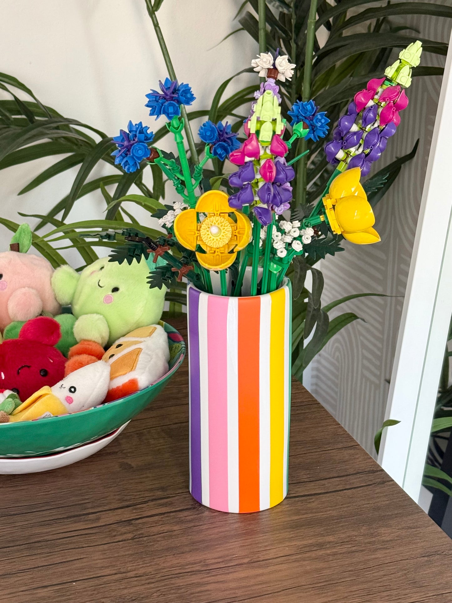 Seconds sale Rainbow Stripe Tall Ceramic Vase