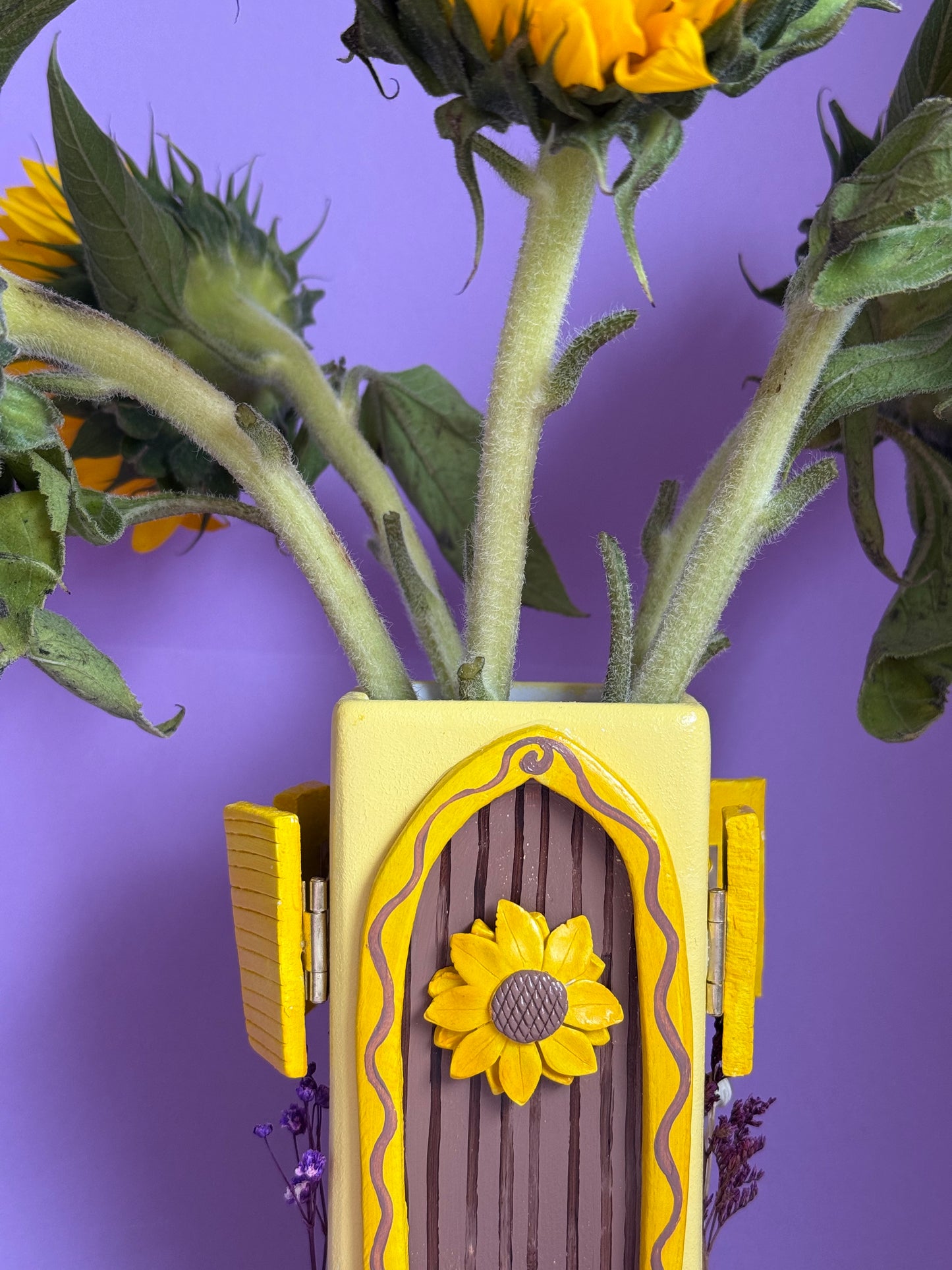 Sunflower House Interactive Ceramic Vase