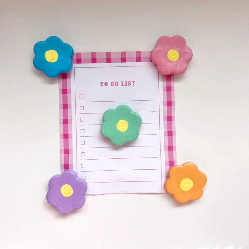 Flower Magnets Set of 5 Fridge Magnets, Kitchen Decor, Locker Magnets