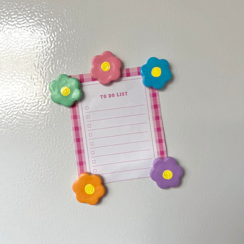 Flower Magnets Set of 5 Fridge Magnets, Kitchen Decor, Locker Magnets