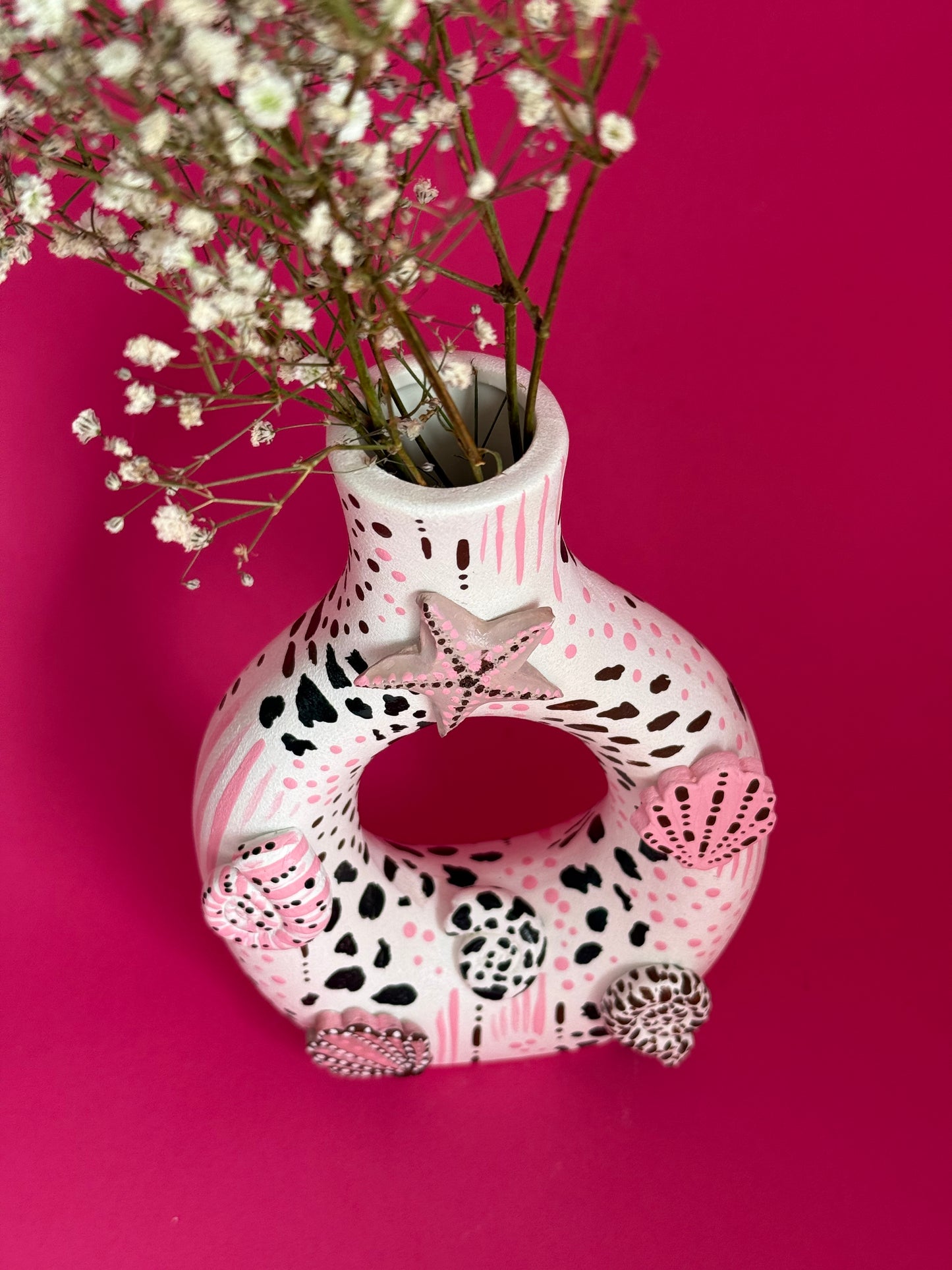 Original Pink & Brown Shell Vase