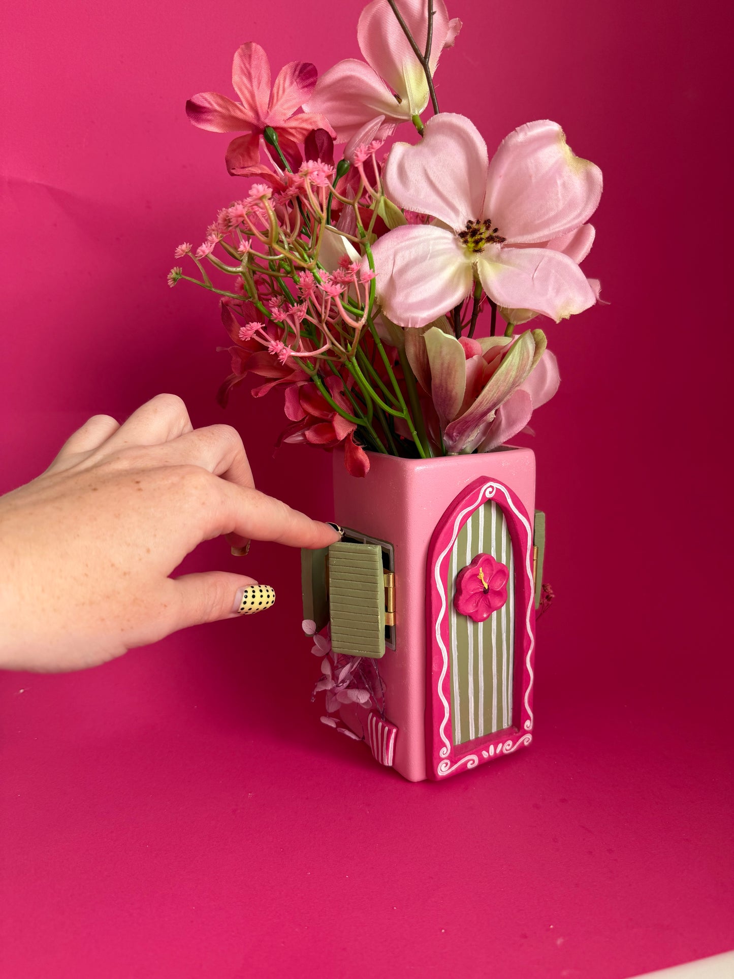 Hibiscus House Interactive Ceramic Vase Handmade