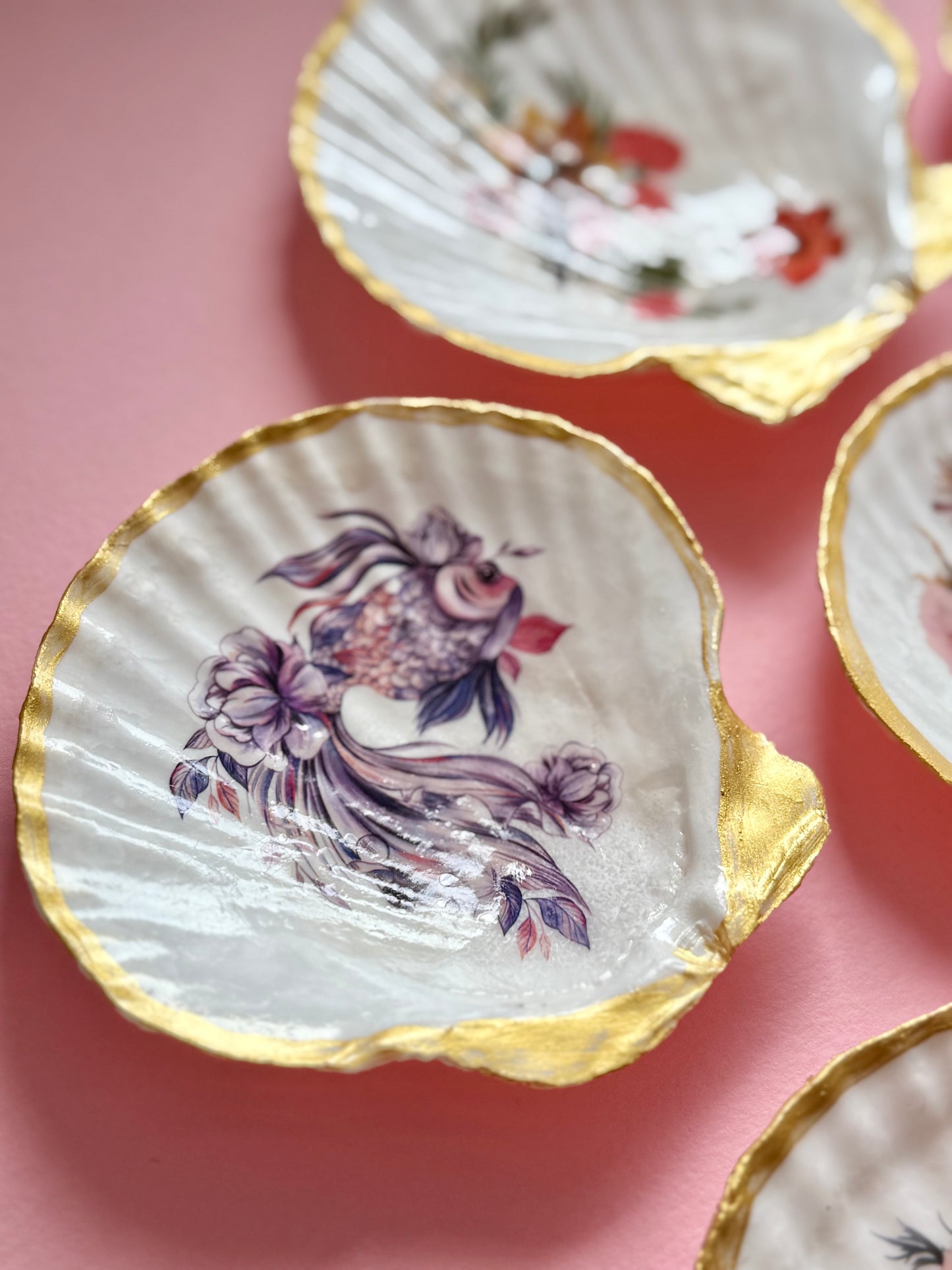 Fish Shell Dish Natural Shell Ring Trinket Dish