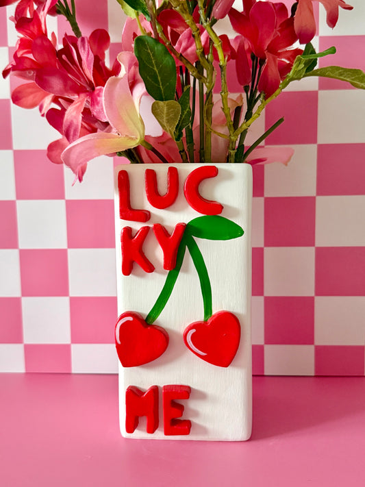 Lucky Me Cherry Ceramic Vase
