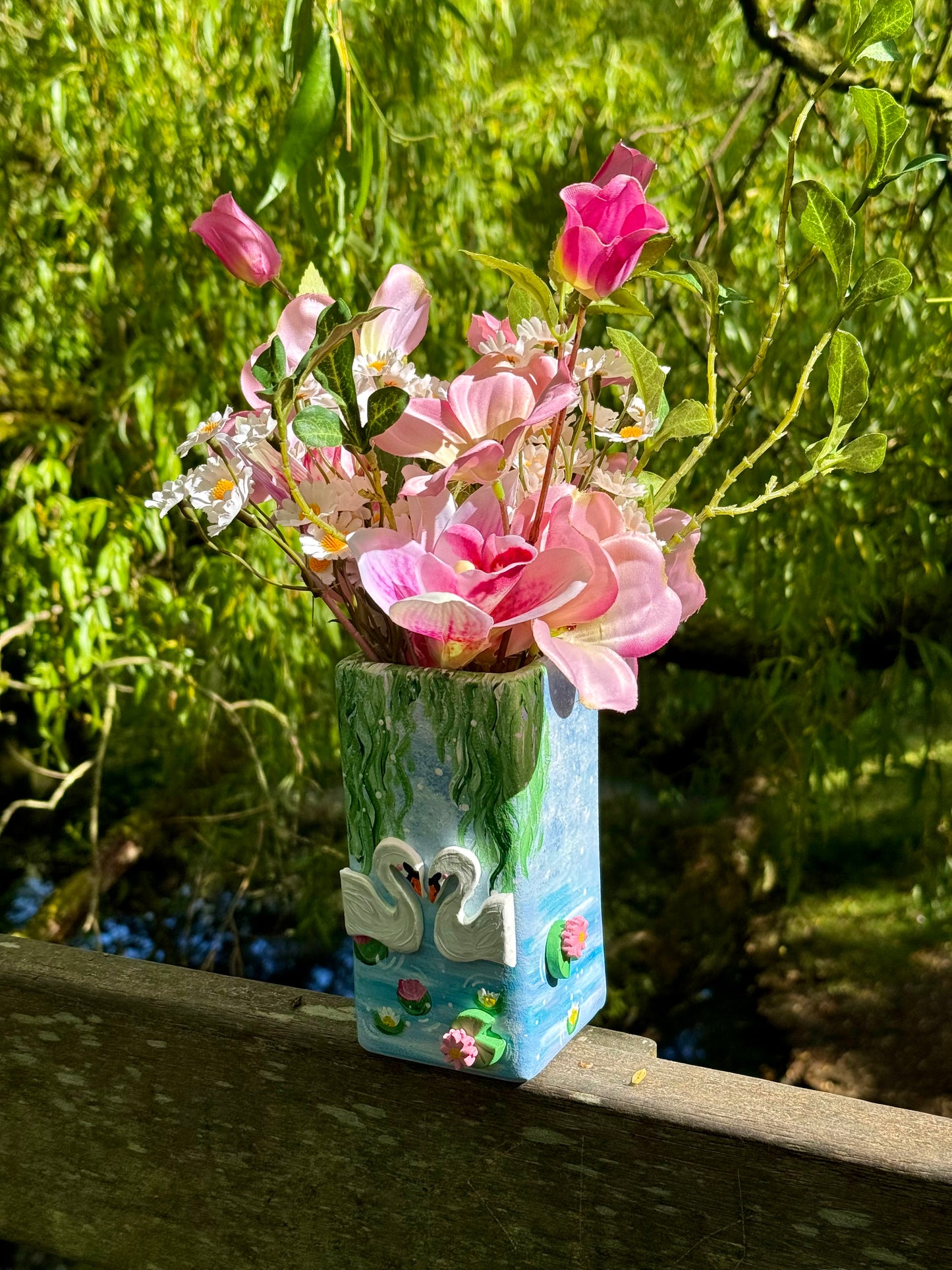 Swan Lake Ceramic Vase