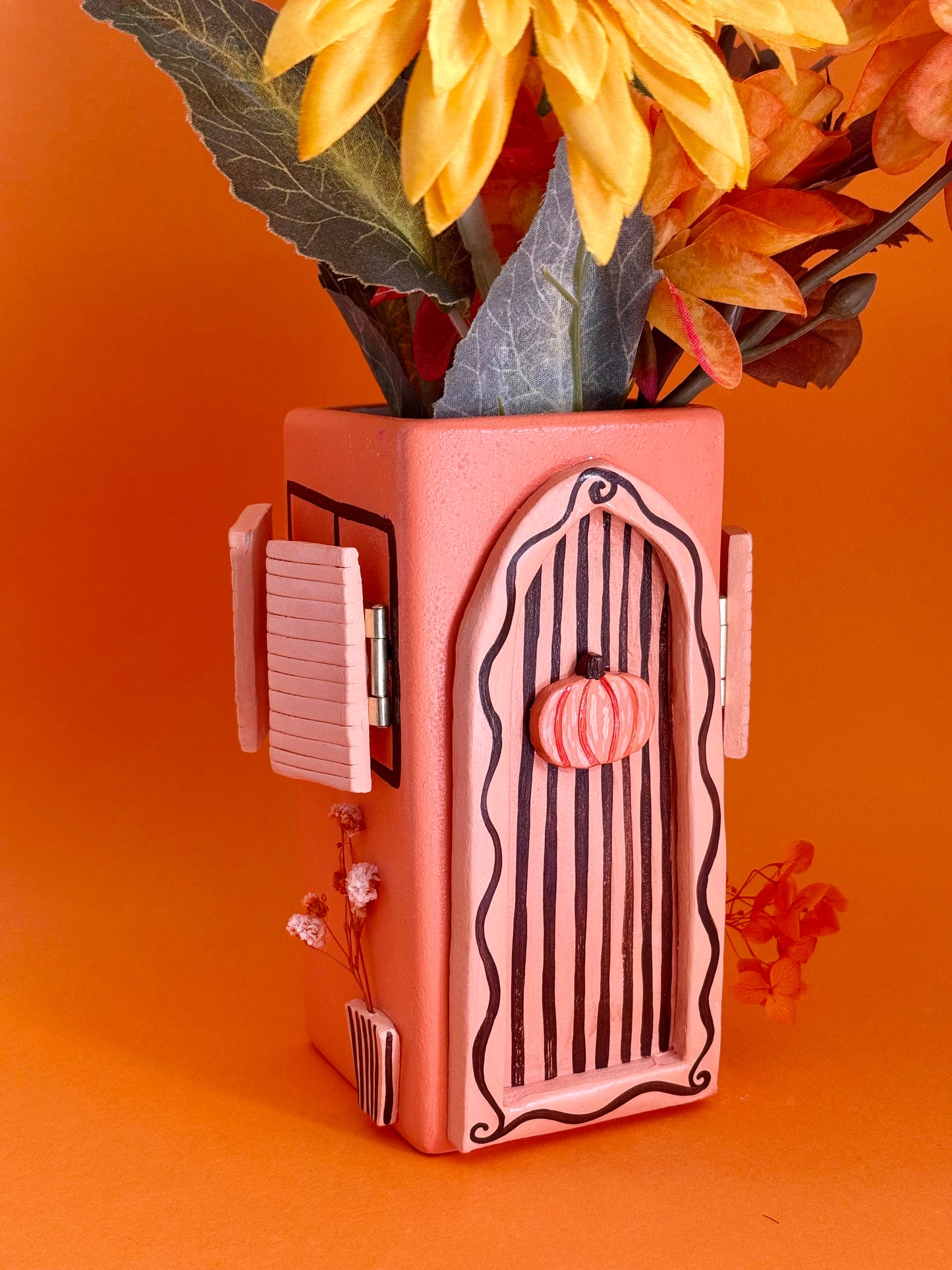 Pumpkin House Ceramic Vase