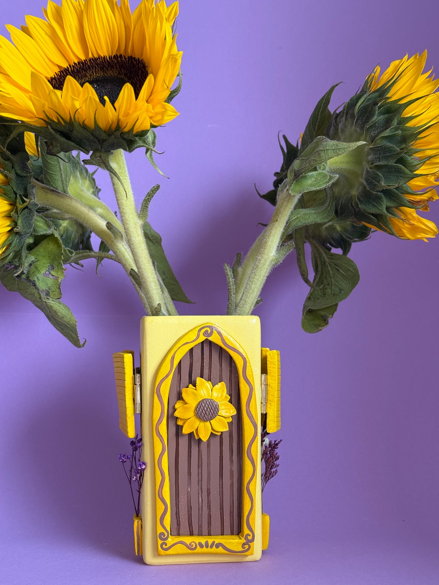 Sunflower House Interactive Ceramic Vase