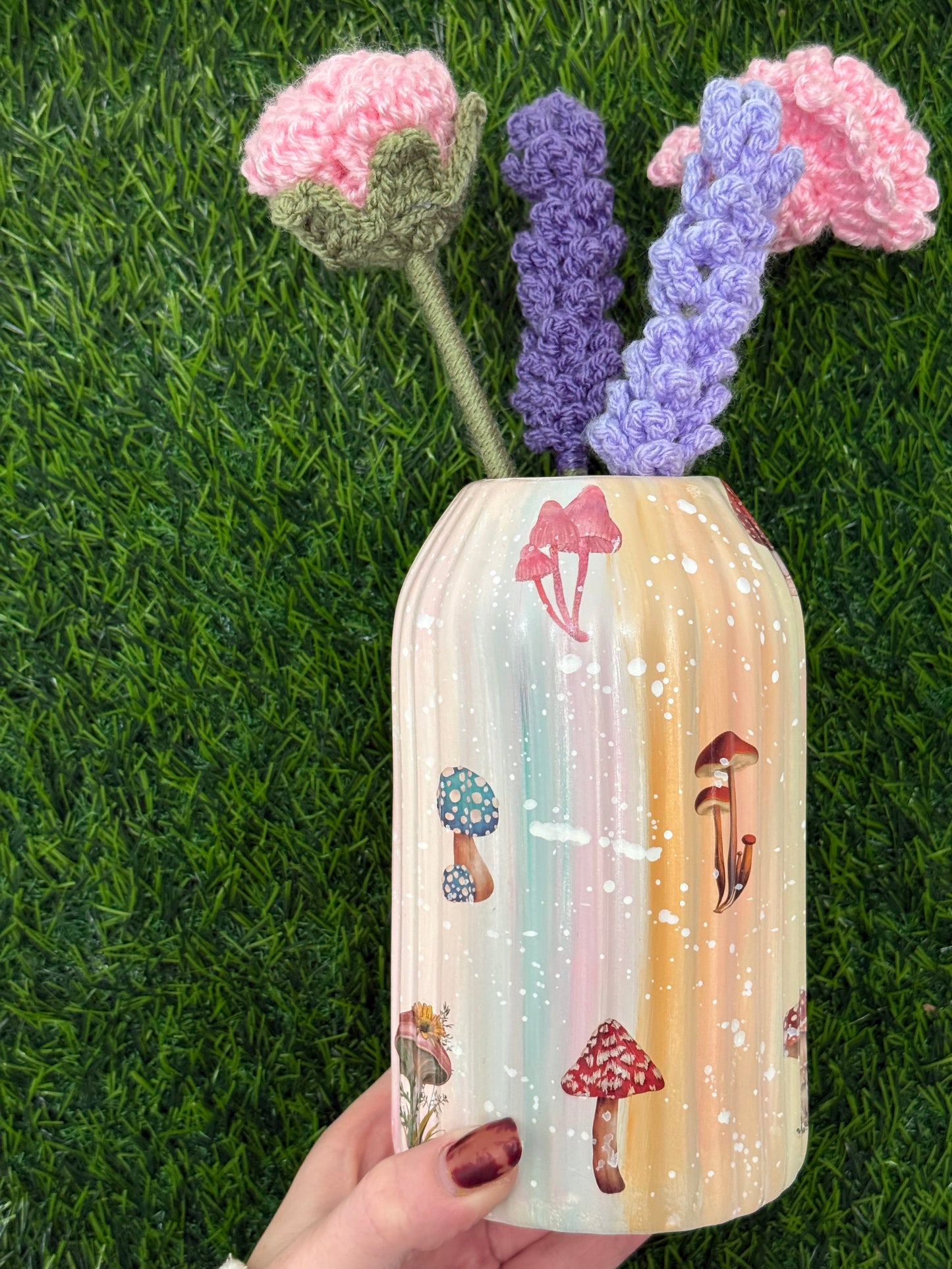 Toadstool Mushroom Ceramic Vase