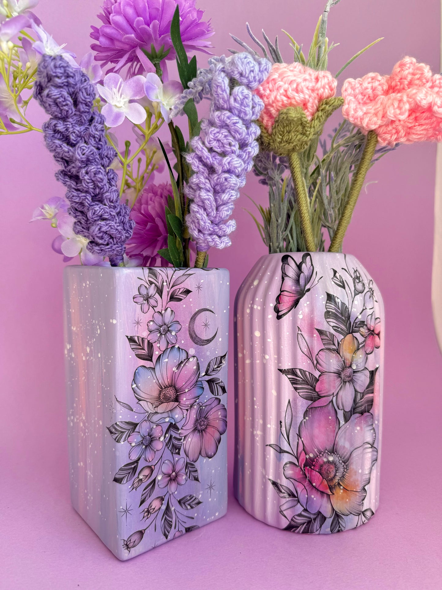 Midnight Floral Ceramic Vase