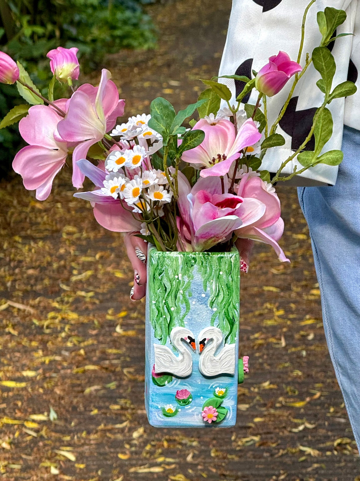 Swan Lake Ceramic Vase