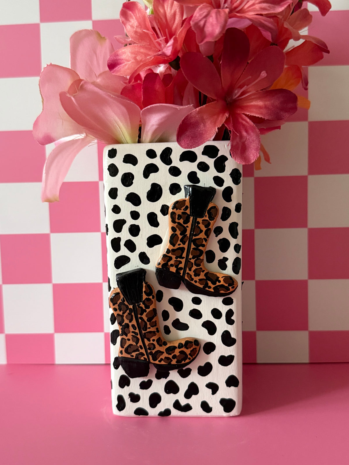 Wild Cowgirl Boots Ceramic Vase