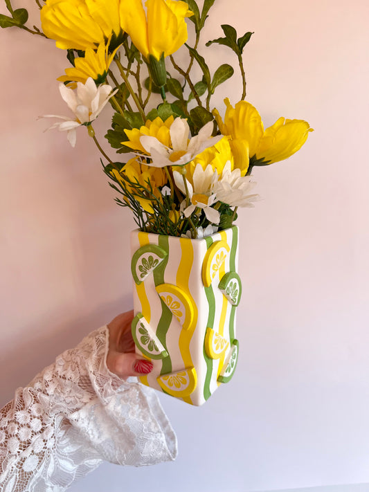 Lemon & Lime Ceramic Vase