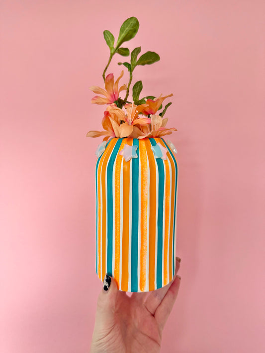 “Showgirl” with Opalite Stars Ceramic Vase
