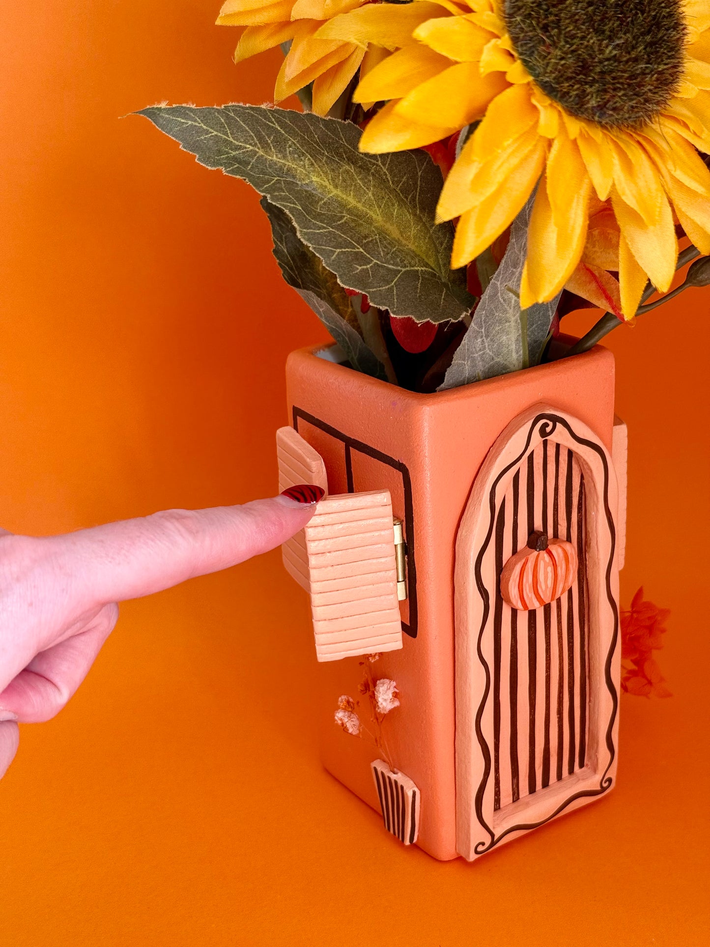 Pumpkin House Ceramic Vase