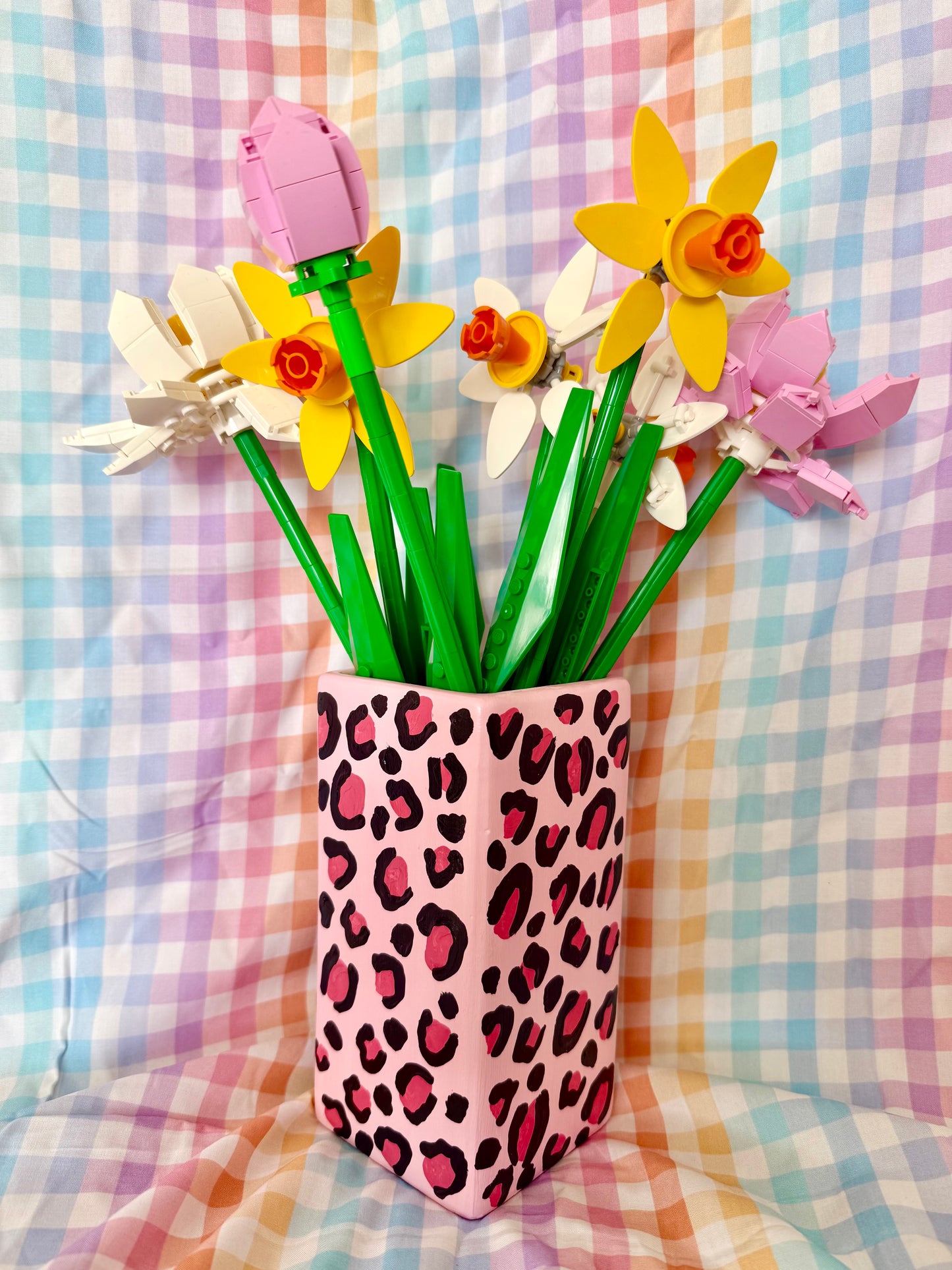 Pink Leopard Print Ceramic Vase