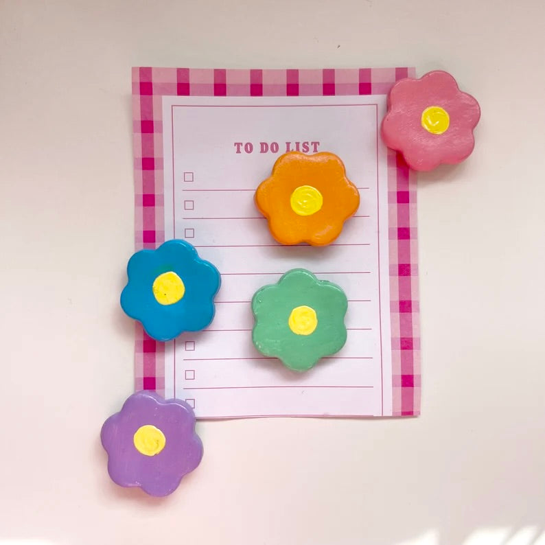 Flower Magnets Set of 5 Fridge Magnets, Kitchen Decor, Locker Magnets