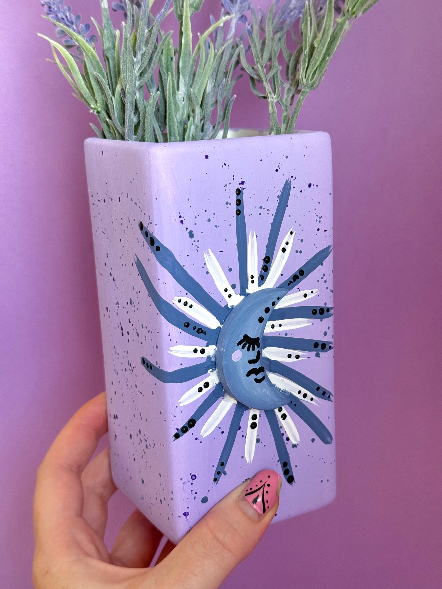 Lilac Moon Ceramic Vase Celestial