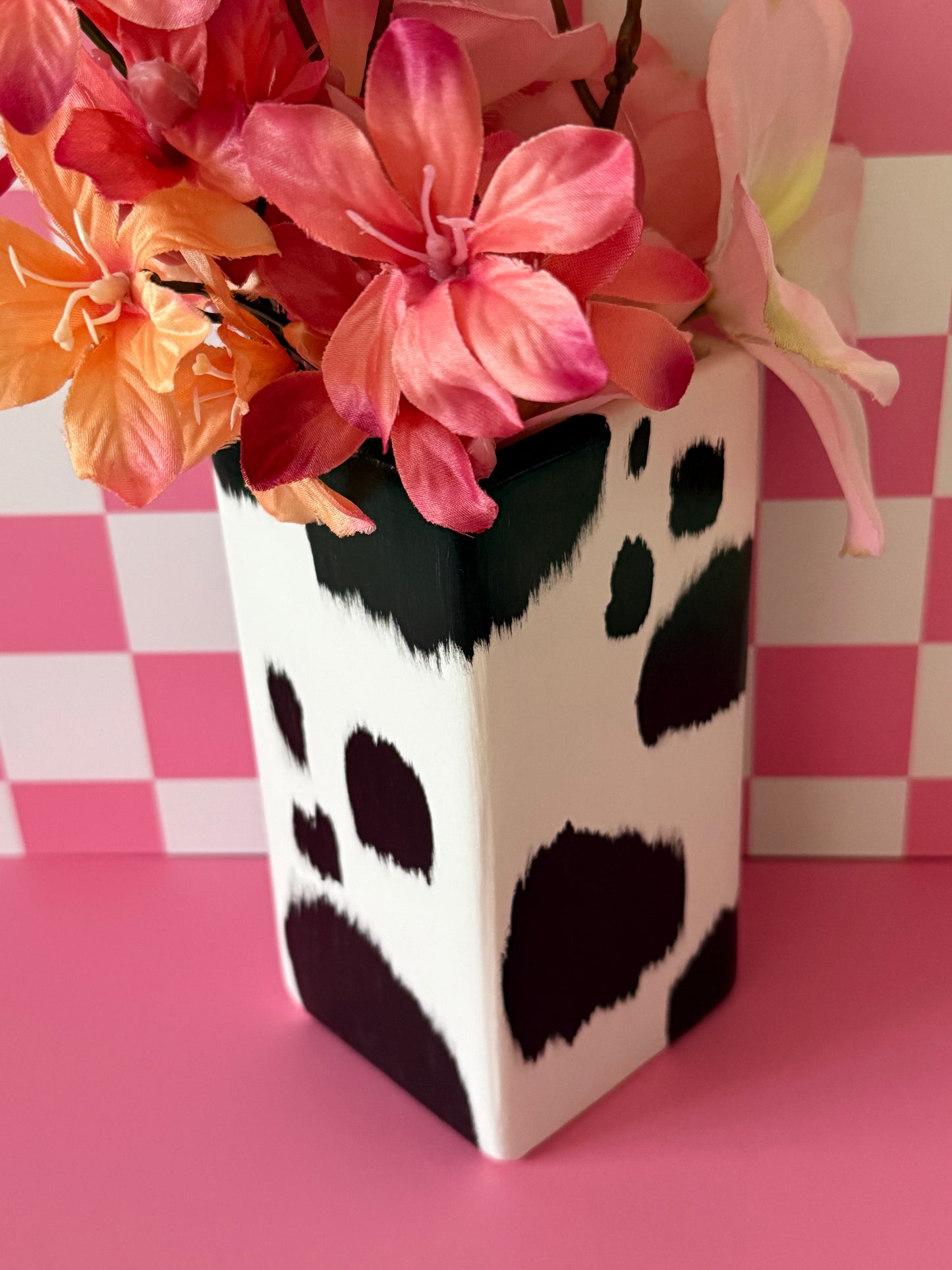 Cow Hide Ceramic Vase