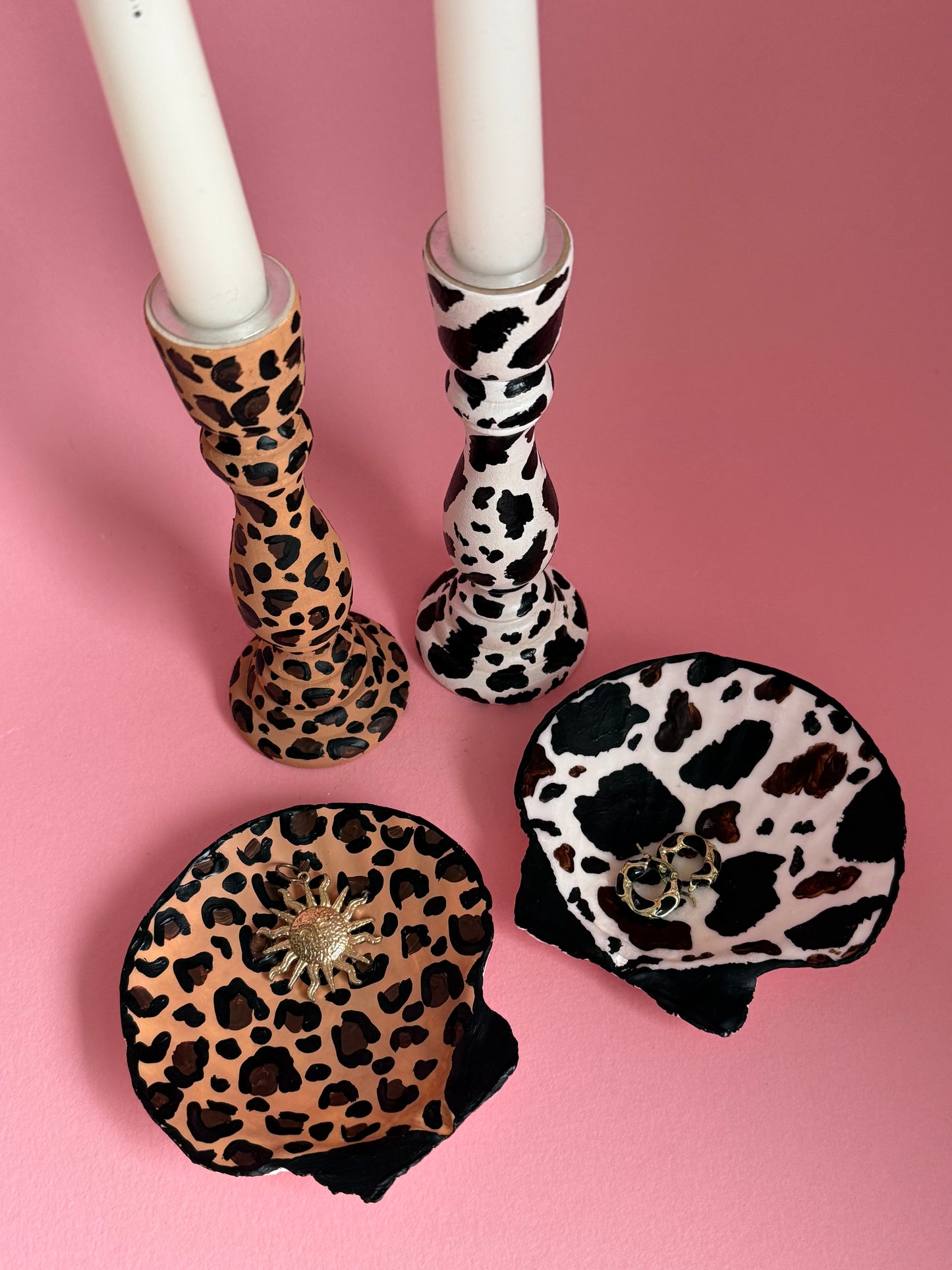 Cow Print Shell Trinket Dish