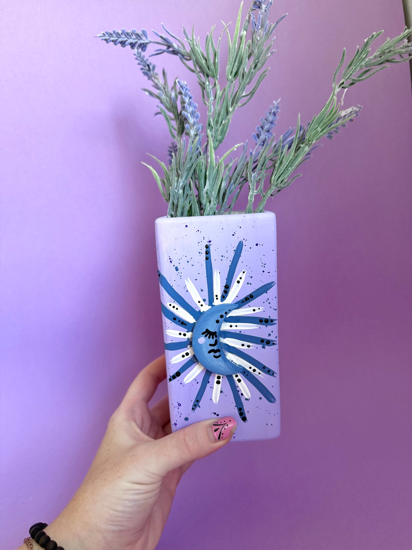 Lilac Moon Ceramic Vase Celestial