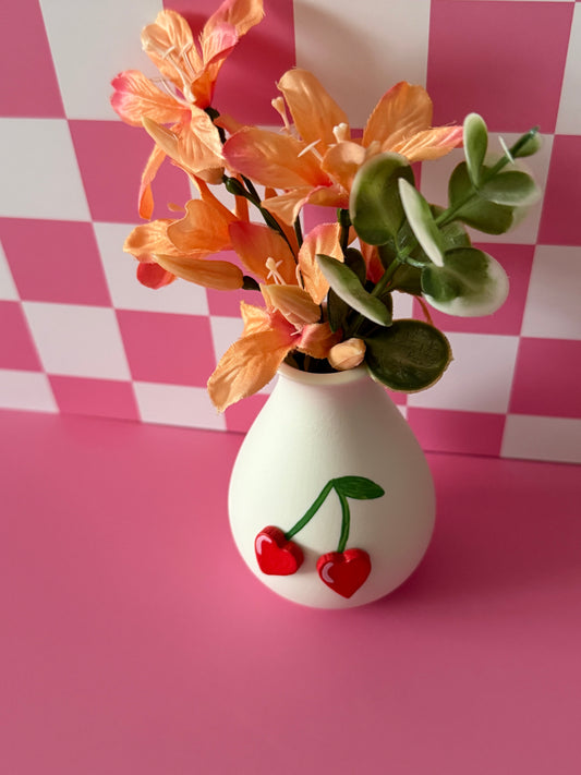 Cherry Heart Bud Vase