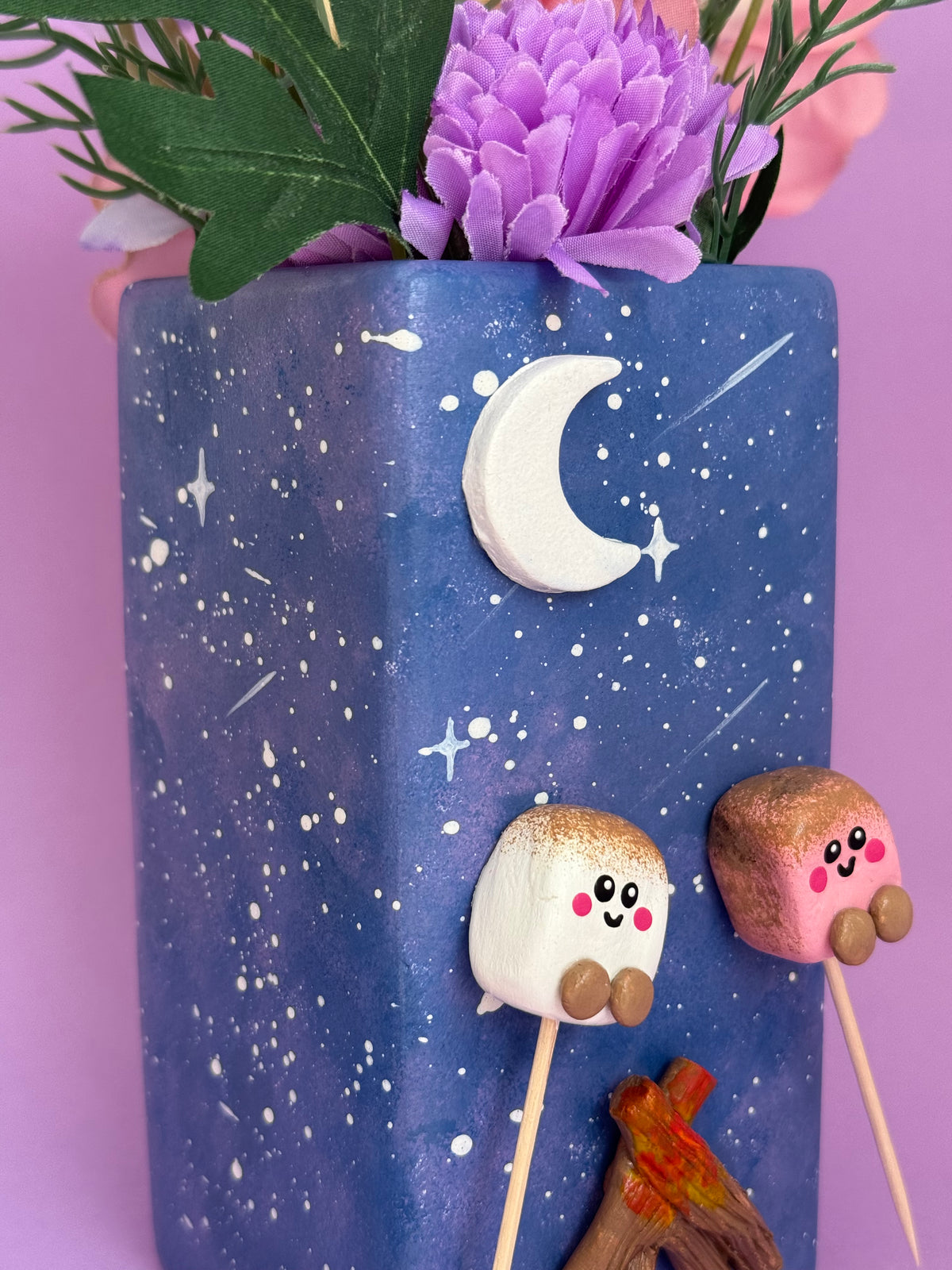 Toasted Marshmallows Starry Night Ceramic Vase
