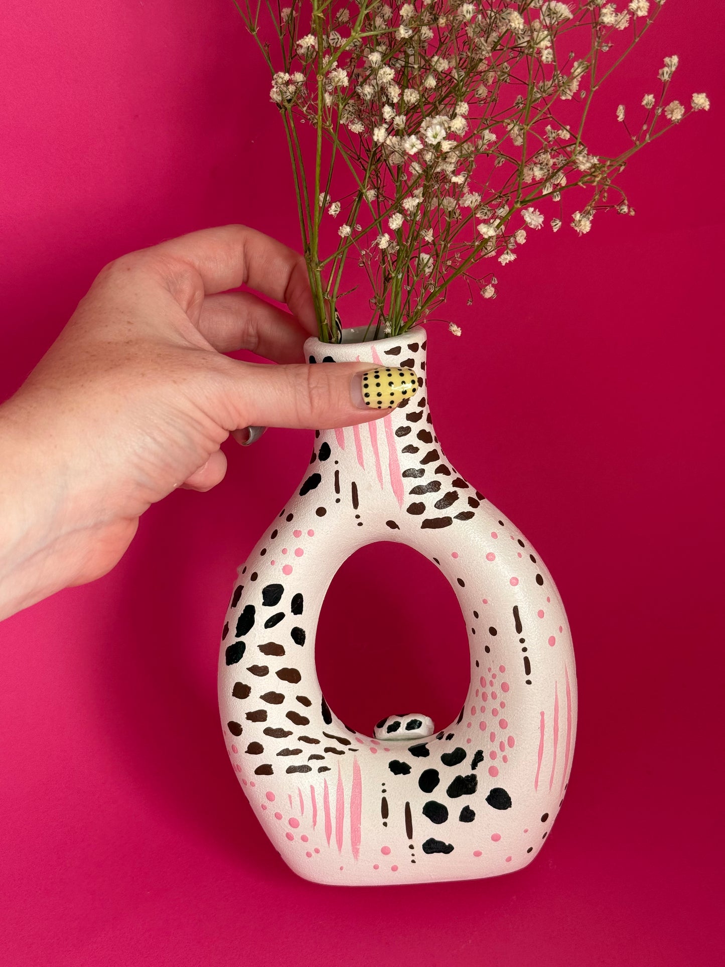 Original Pink & Brown Shell Vase