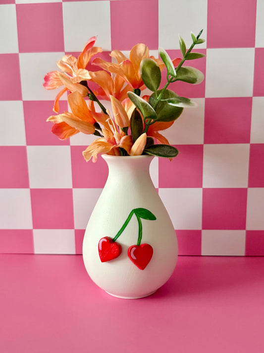 Cherry Heart Bud Vase
