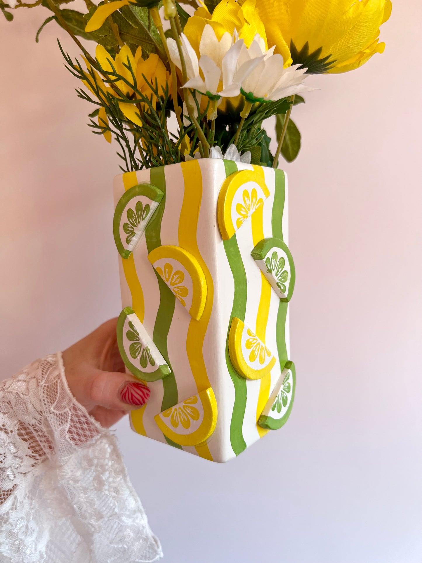 Lemon & Lime Ceramic Vase