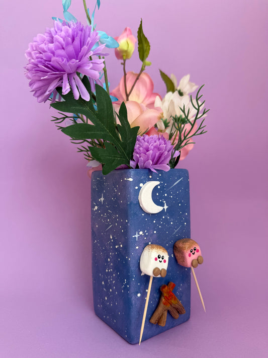 Toasted Marshmallows Starry Night Ceramic Vase