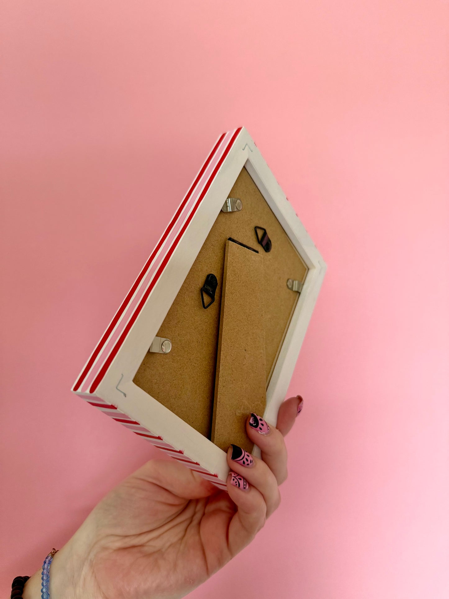 Red & Pink Stripe Photo Frame