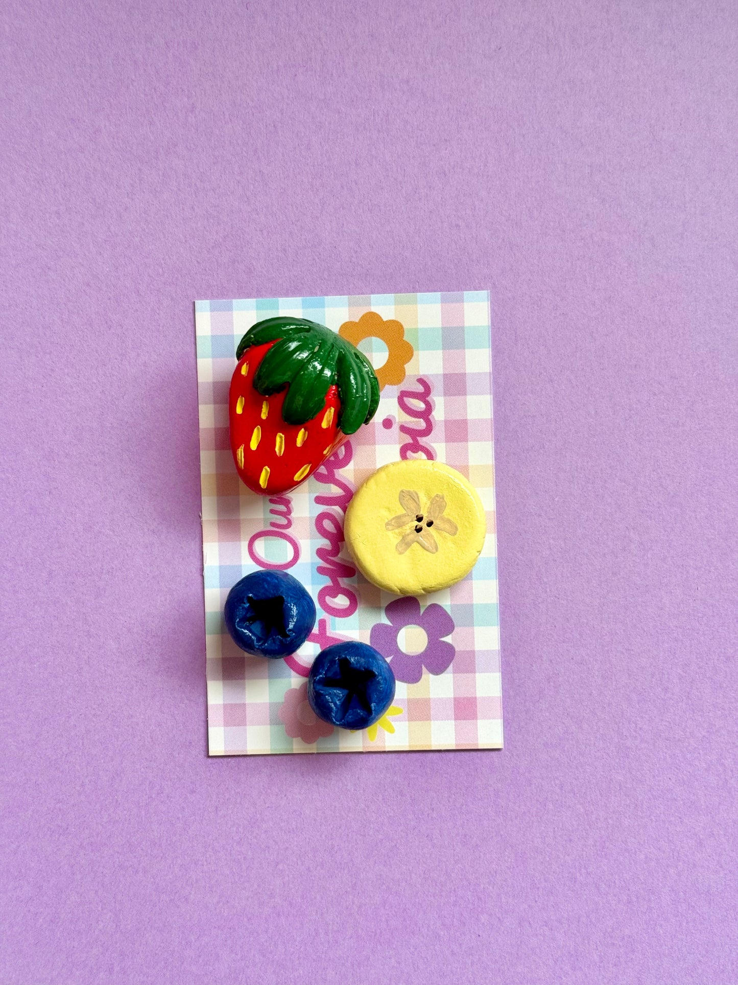 Fruit Magnets Strawberry Banana Blueberries