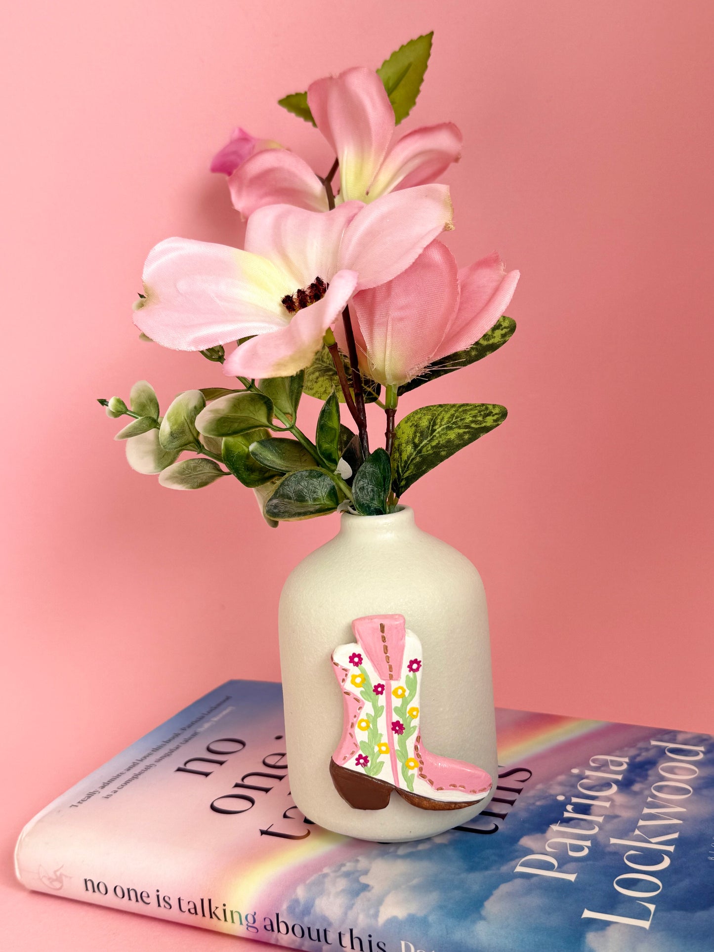 Cowgirl Boot Mini Bud Ceramic Vase