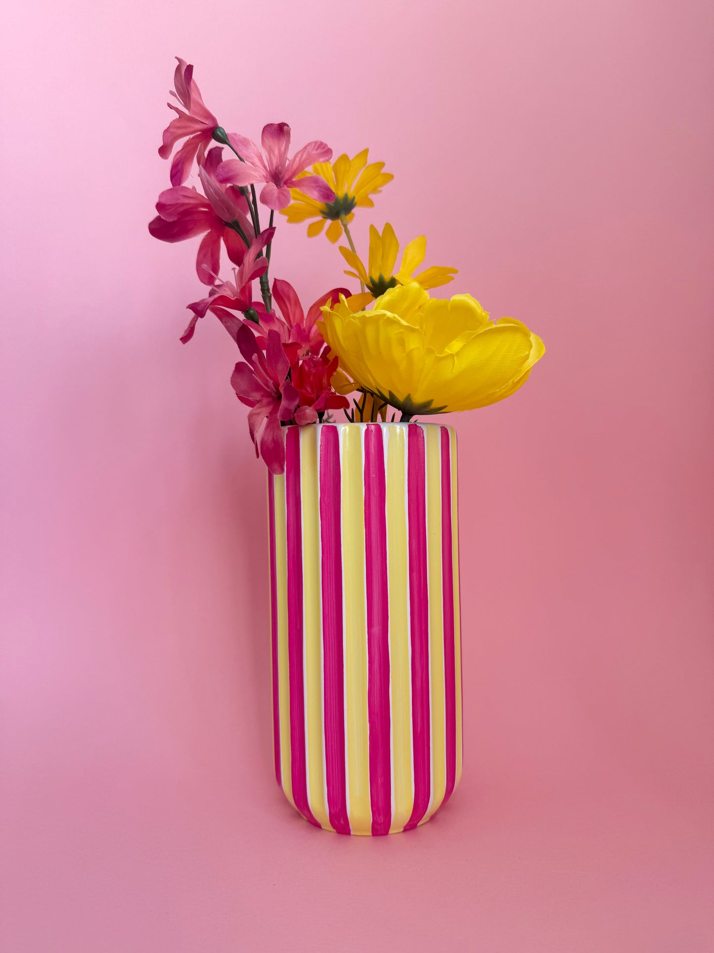 Rhubarb & Custard Stripe Ceramic Vase
