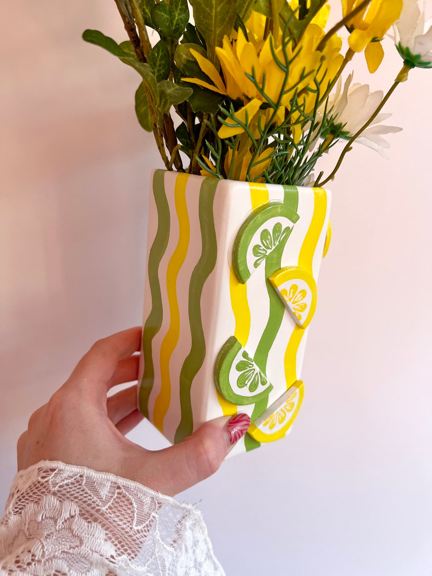 Lemon & Lime Ceramic Vase