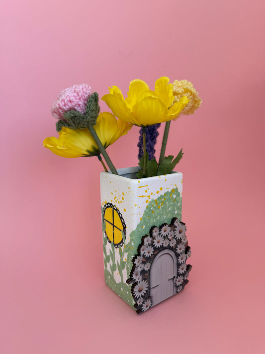 Fairy Door Ceramic Vase