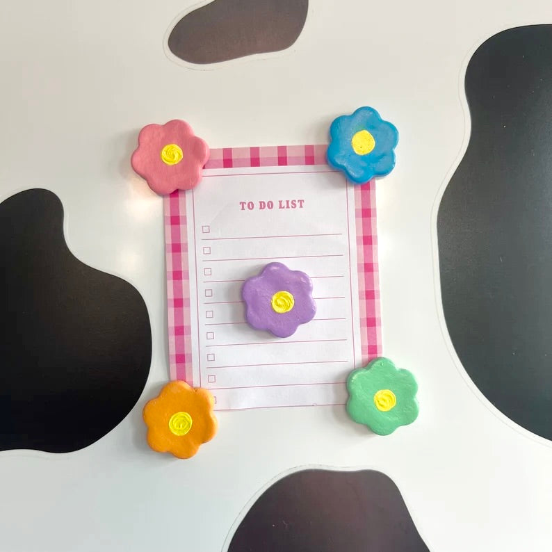 Flower Magnets Set of 5 Fridge Magnets, Kitchen Decor, Locker Magnets