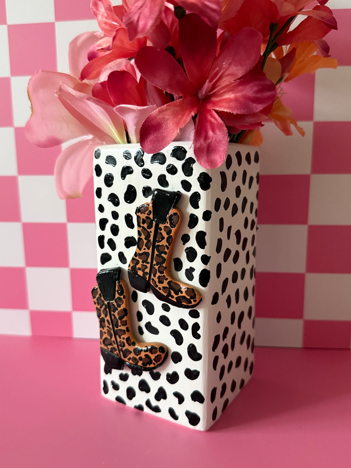 Wild Cowgirl Boots Ceramic Vase