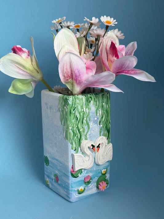 Swan Lake Ceramic Vase
