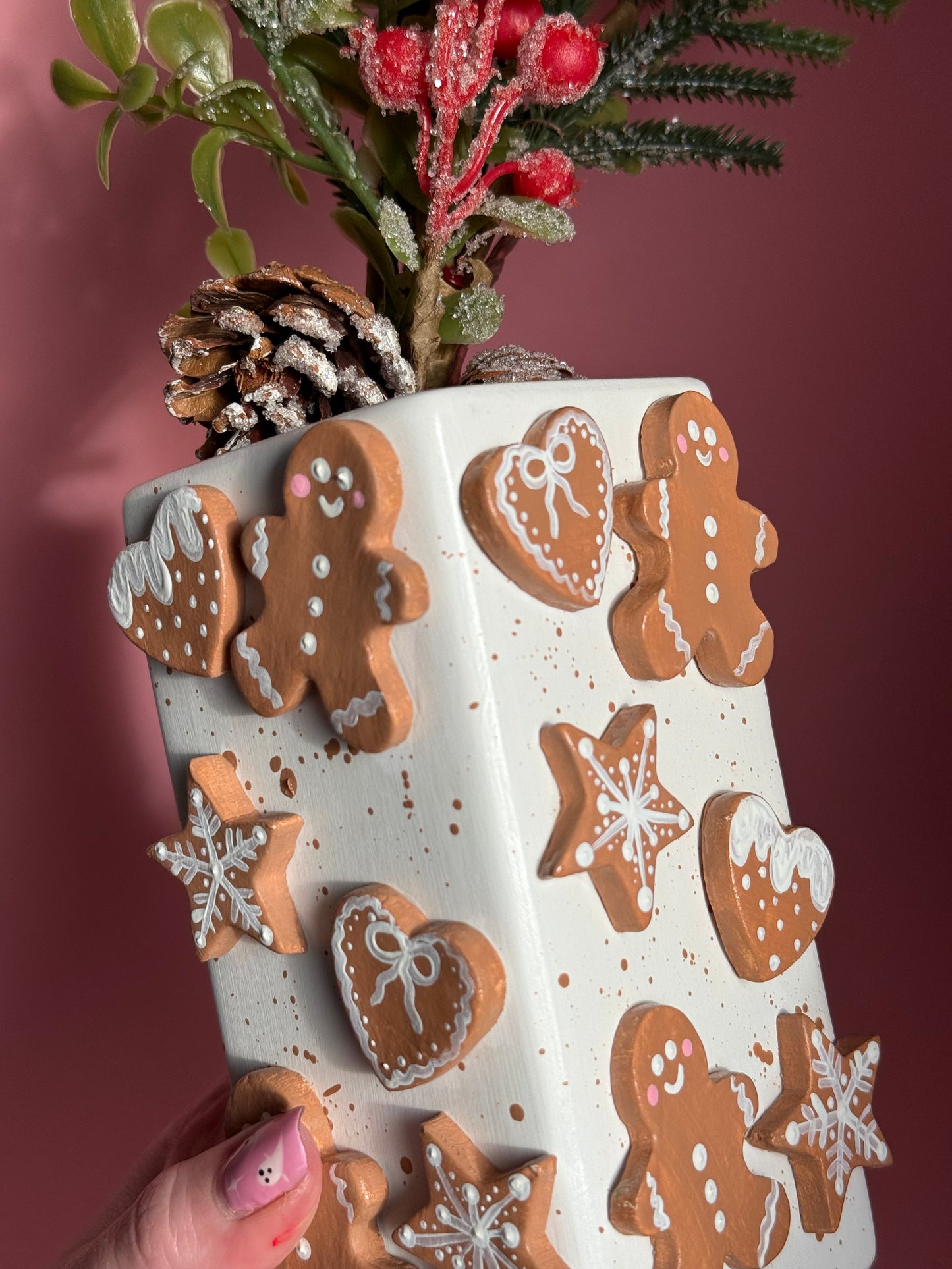 Gingerbread Biscuit Ceramic Vase