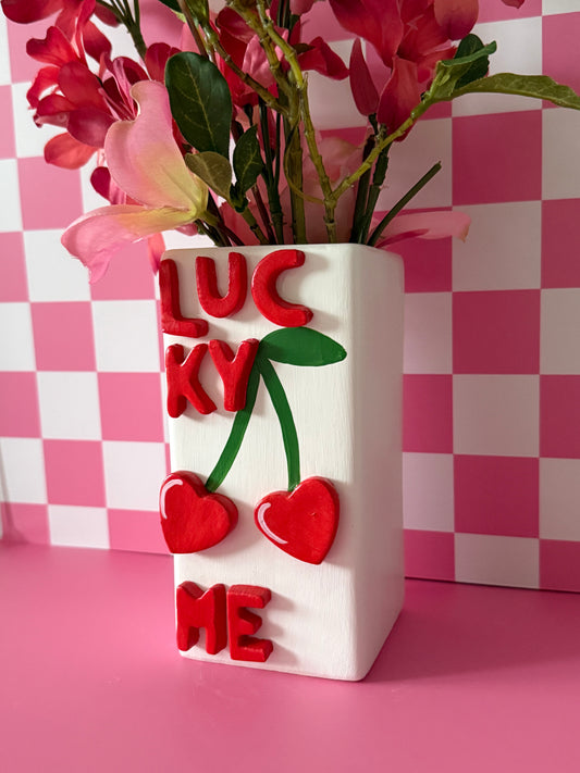 Lucky Me Cherry Ceramic Vase