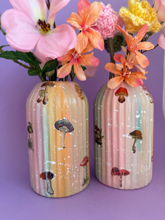 Toadstool Mushroom Ceramic Vase