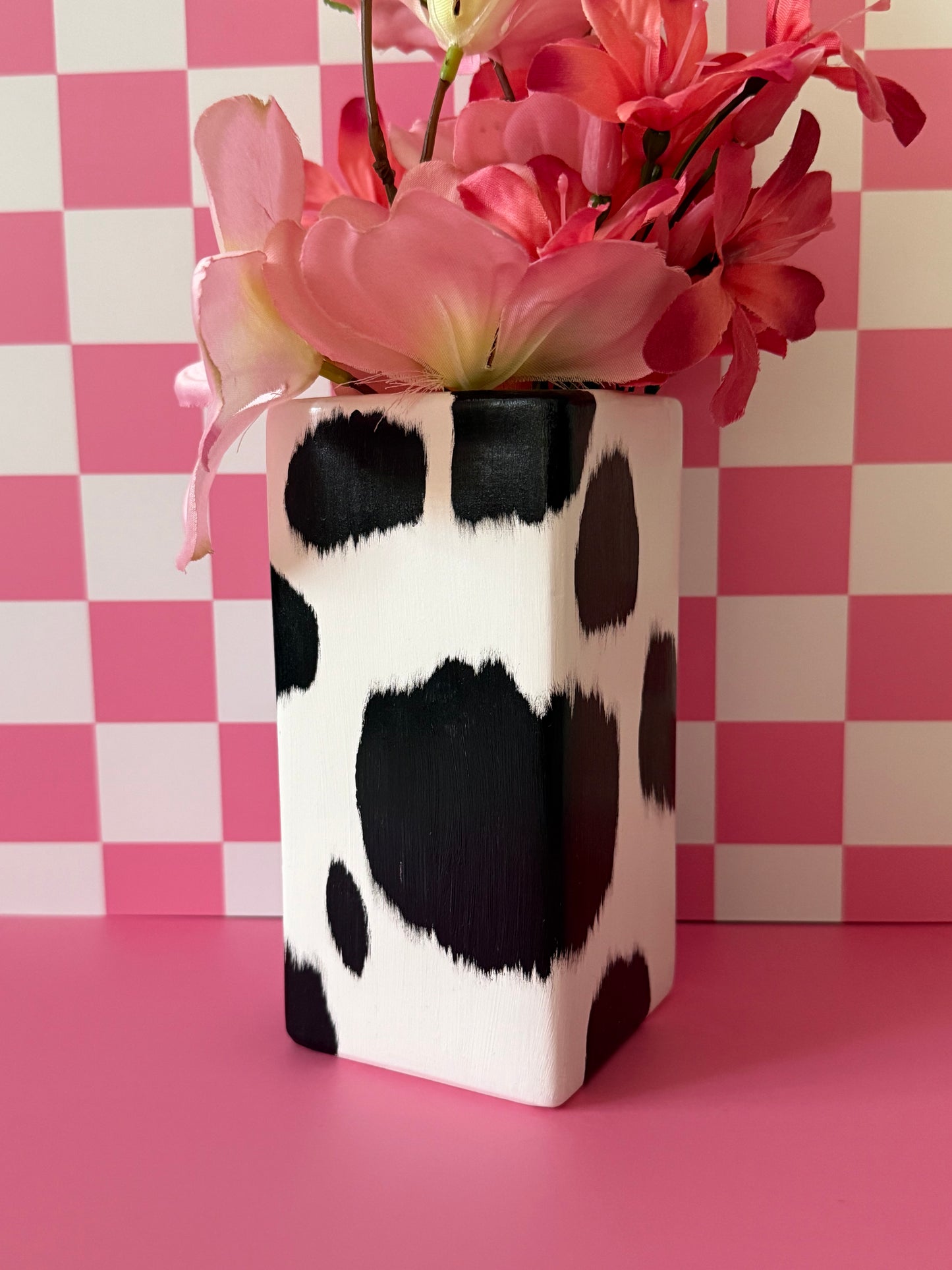 Cow Hide Ceramic Vase