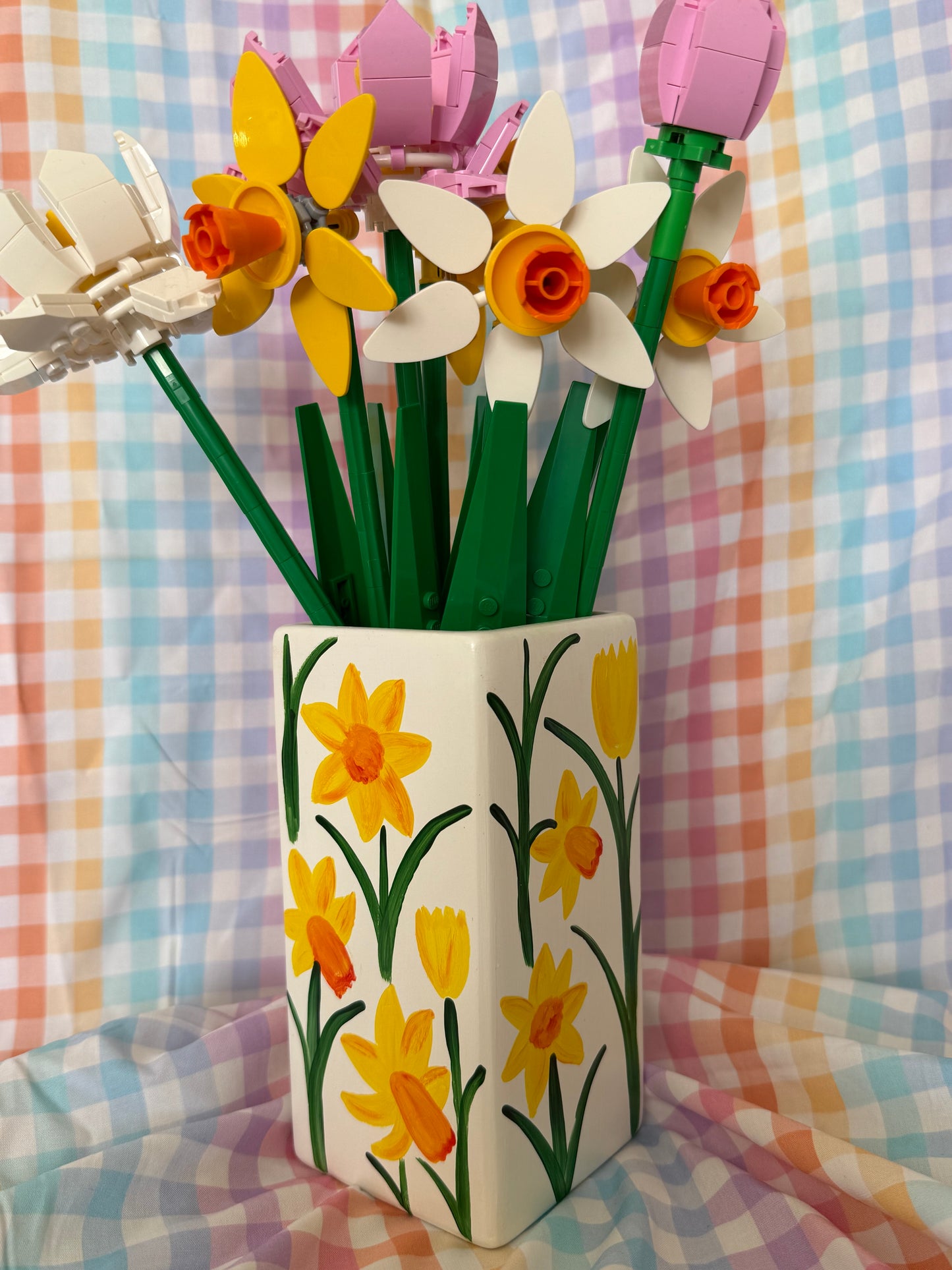 Daffodil Ceramic Vase Hand Painted