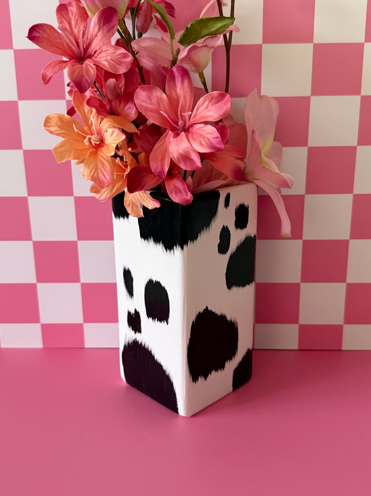 Cow Hide Ceramic Vase