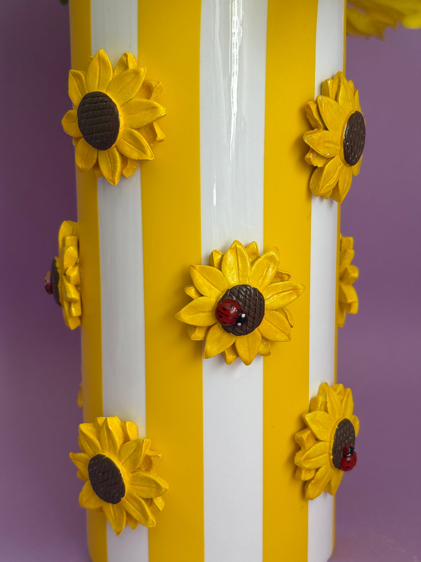 Sunflower Stripe Ceramic Vase