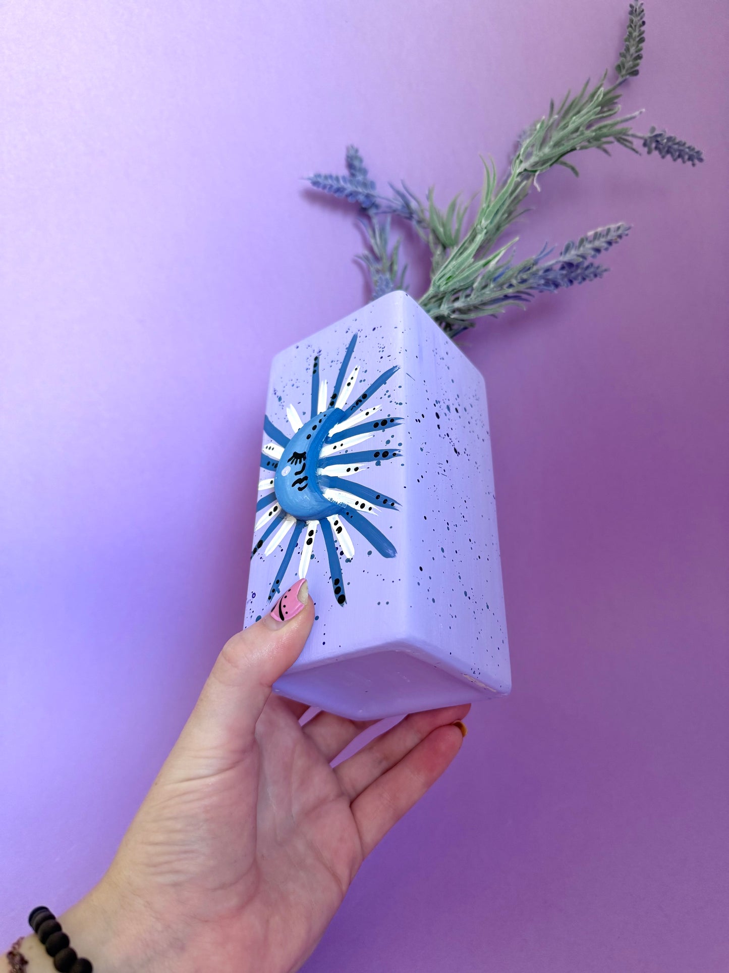 Lilac Moon Ceramic Vase Celestial