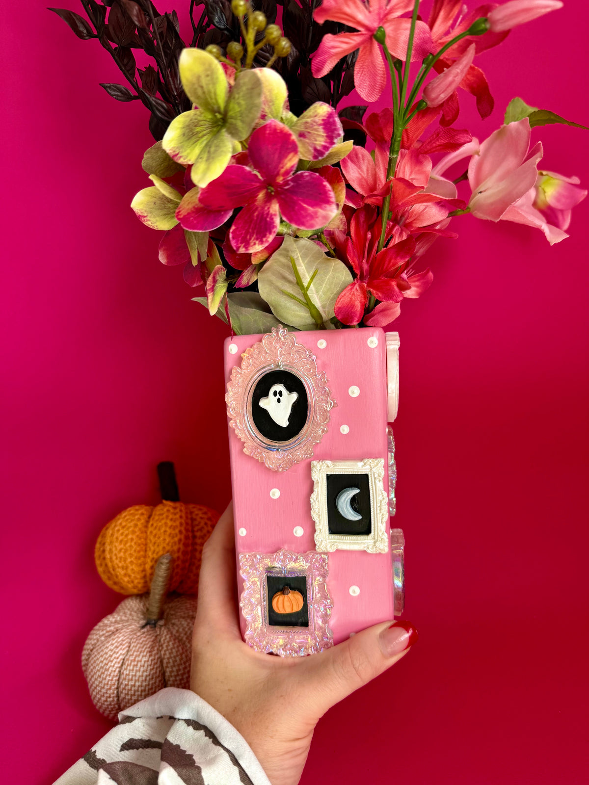 Ghost Gallery Pink and White Ceramic Vase