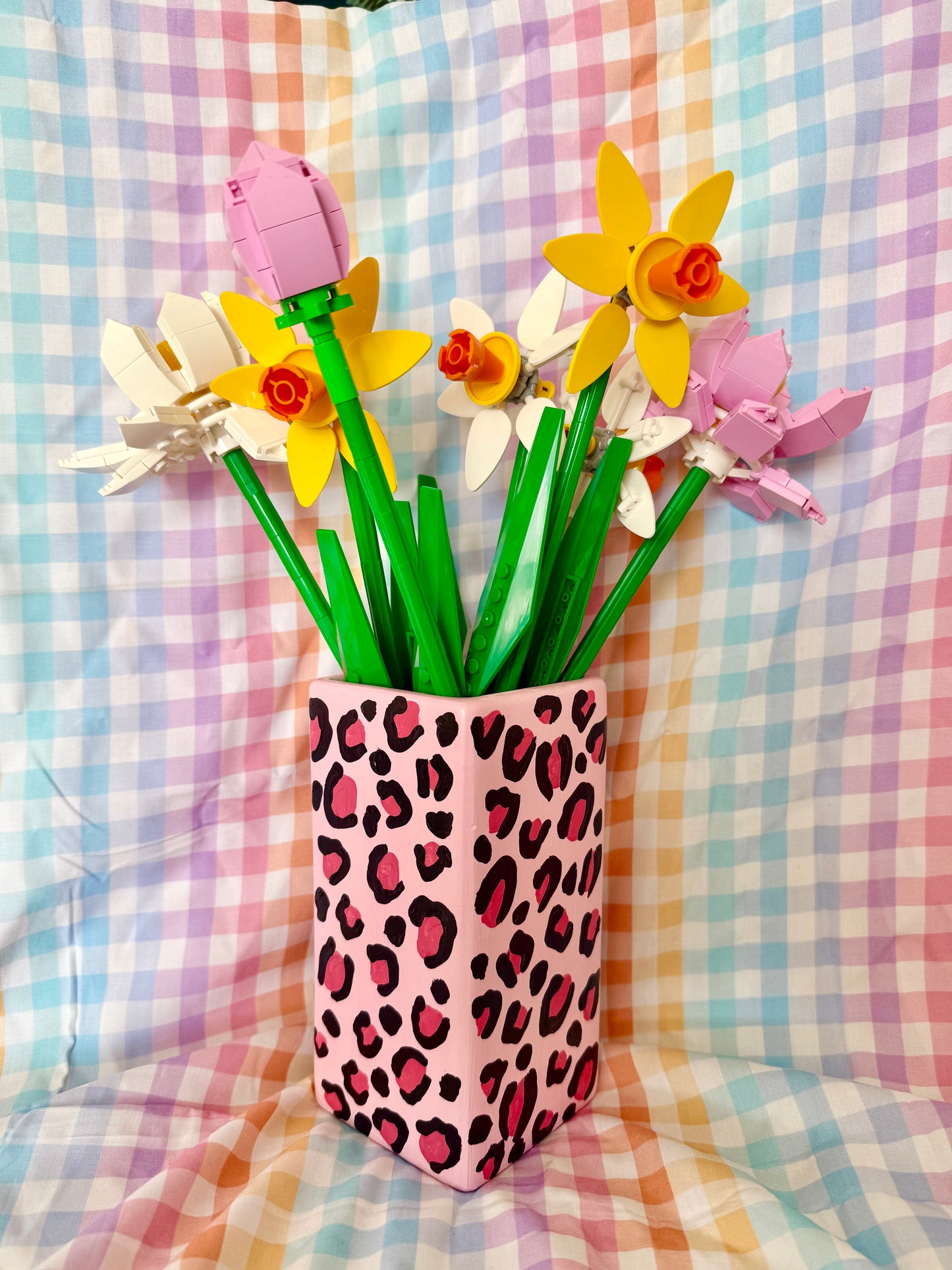 Pink Leopard Print Ceramic Vase