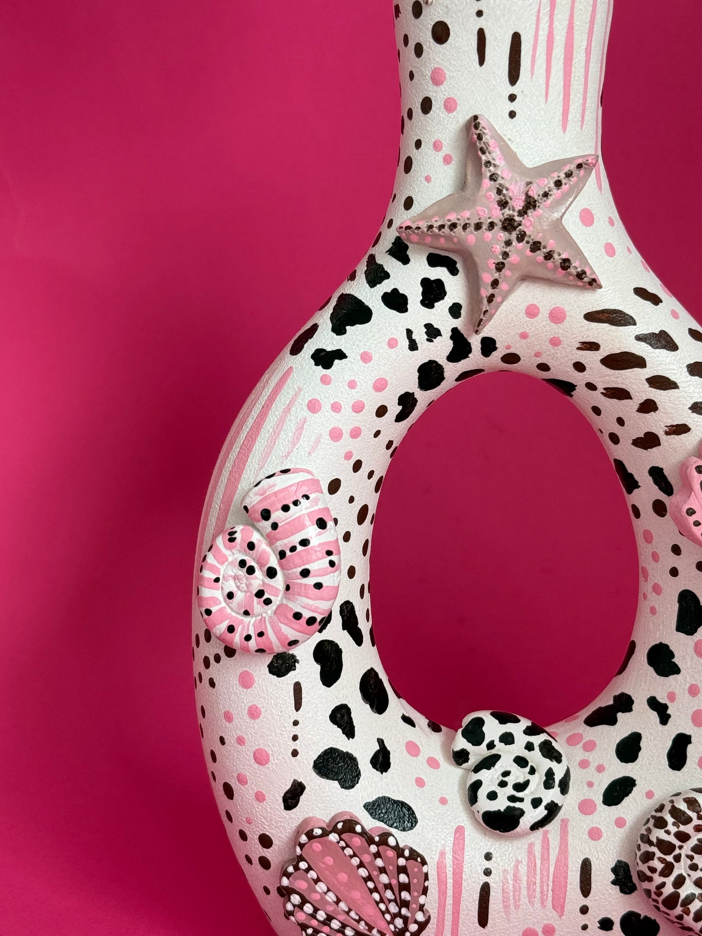 Original Pink & Brown Shell Vase